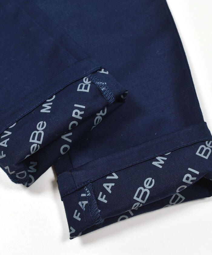 ベベ BeBe 裾ロゴストレッチツイルパンツ
