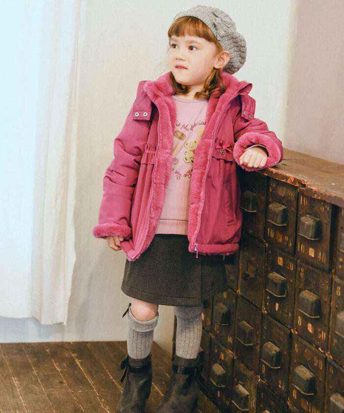 BeBe Bear Fleece Cookie Print Trainer