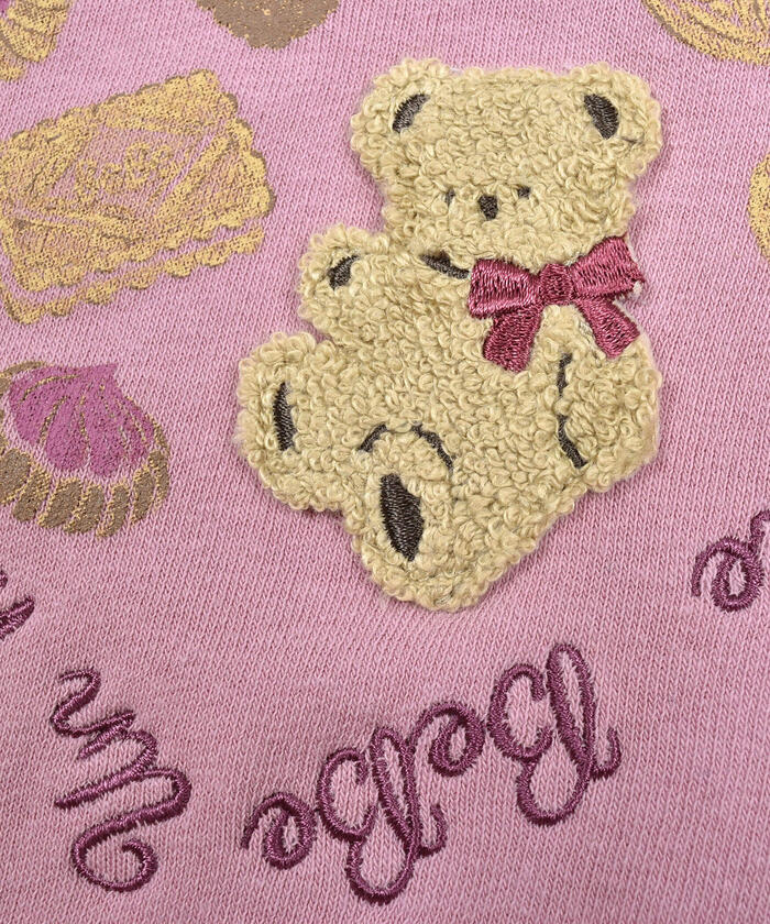 BeBe Bear Fleece Cookie Print Trainer