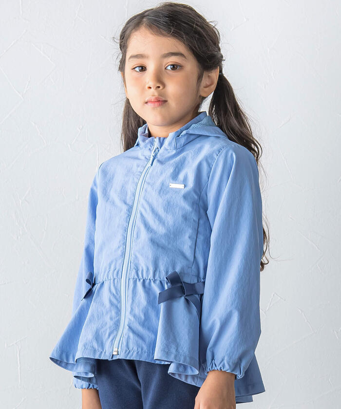 BeBe 【Water-Repellent Finish】 Peplum Frill Taffeta Blouson