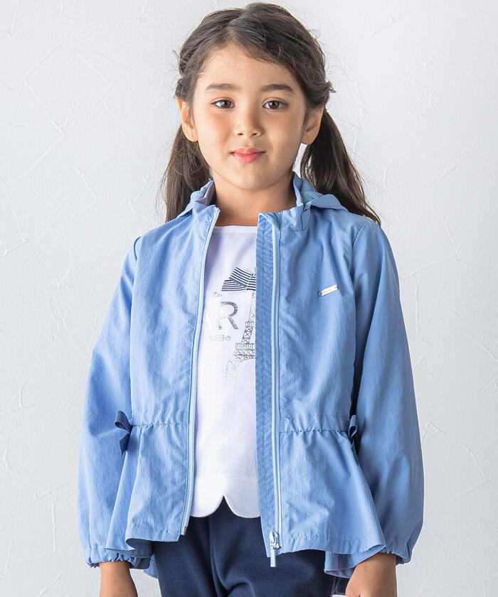 BeBe 【Water-Repellent Finish】 Peplum Frill Taffeta Blouson
