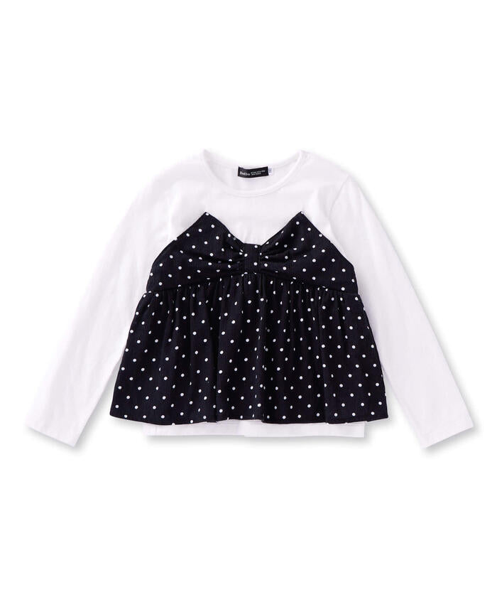 BeBe Matching Dot Bustier Layered Long Sleeve T-Shirt