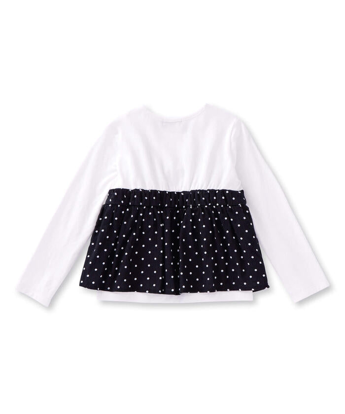 BeBe Matching Dot Bustier Layered Long Sleeve T-Shirt