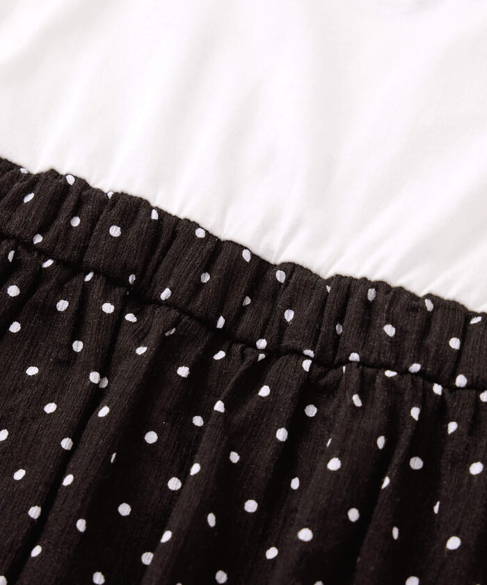 BeBe Matching Dot Bustier Layered Long Sleeve T-Shirt