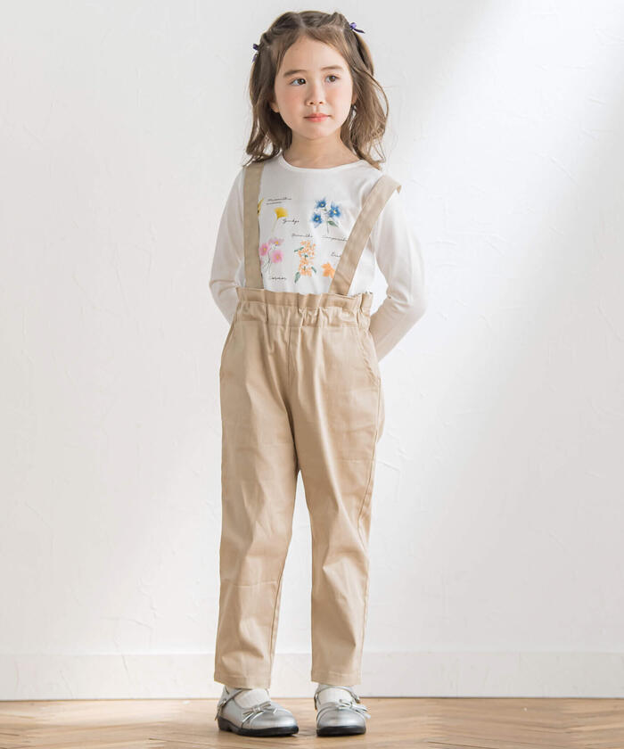 BeBe Botanical Flower Pattern Scalloped Long Sleeve T-Shirt