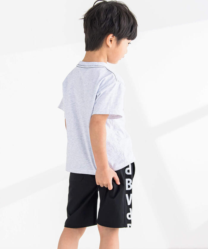 ベベ プチ ポワ ヴェール BeBe Petits Pois Vert チェックパッチロゴ半袖Tシャツ
