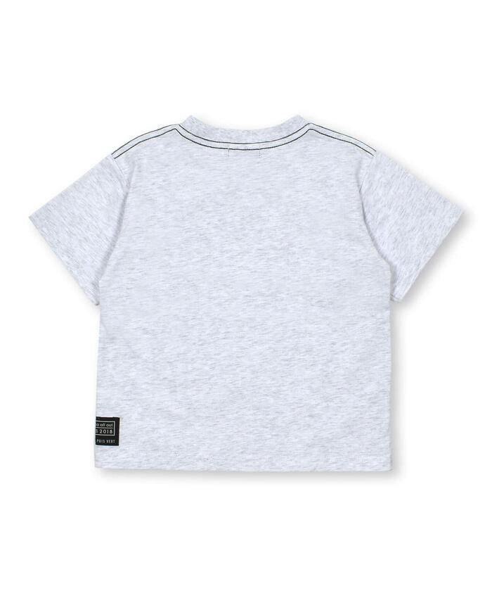 ベベ プチ ポワ ヴェール BeBe Petits Pois Vert チェックパッチロゴ半袖Tシャツ
