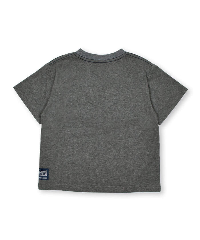 ベベ プチ ポワ ヴェール BeBe Petits Pois Vert チェックパッチロゴ半袖Tシャツ