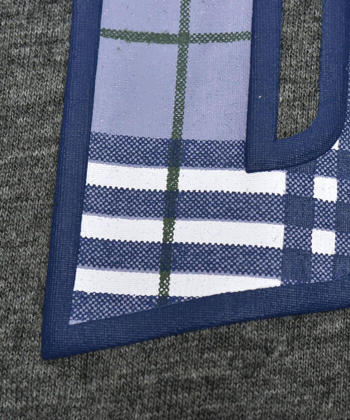 ベベ プチ ポワ ヴェール BeBe Petits Pois Vert チェックパッチロゴ半袖Tシャツ