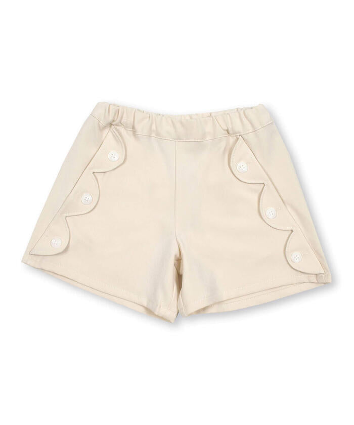 ベベ プチ ポワ ヴェール BeBe Petits Pois Vert スカラップギャバジンキュロットパンツ