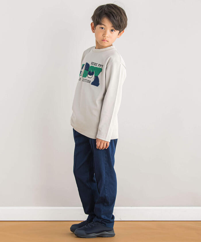 貝貝 小豌豆綠 BeBe Petits Pois Vert 【店鋪限定】前摺接合牛仔褲