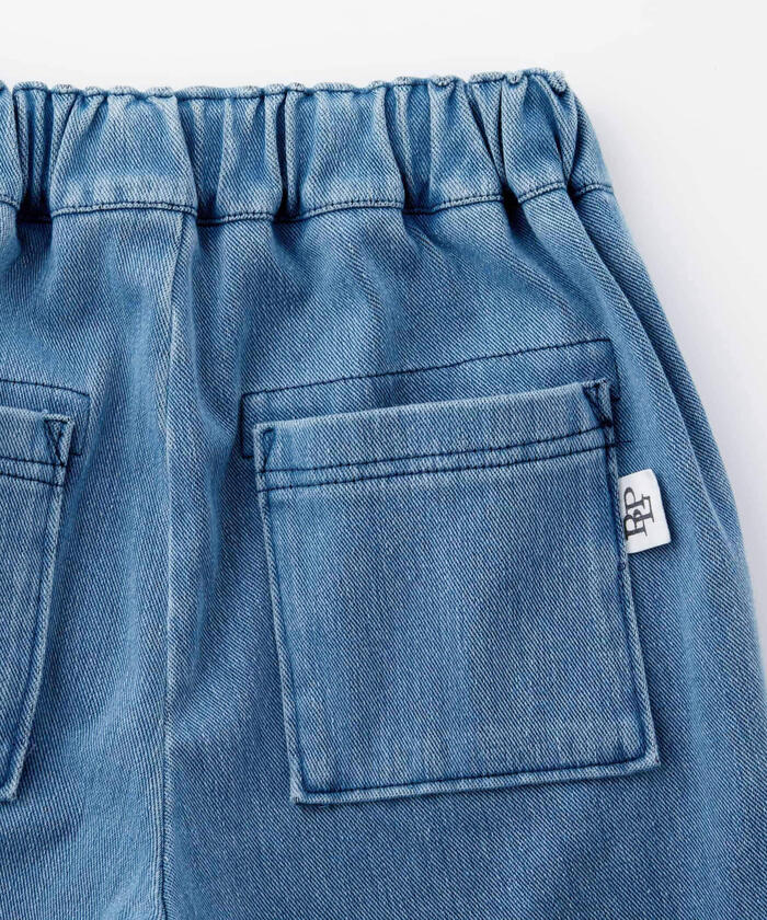 貝貝 小豌豆綠 BeBe Petits Pois Vert 【店鋪限定】前摺接合牛仔褲