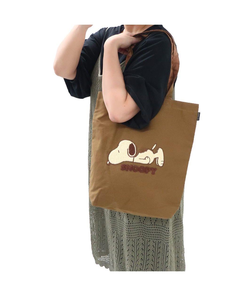 シネマコレクション cinemacollection スヌーピー トートバッグ スクエアトート サガラキャンバス モカ ピーナッツ ナカジマ 手提げかばん キャラクター グッズ  （メーカー指定色） メーカー指定色