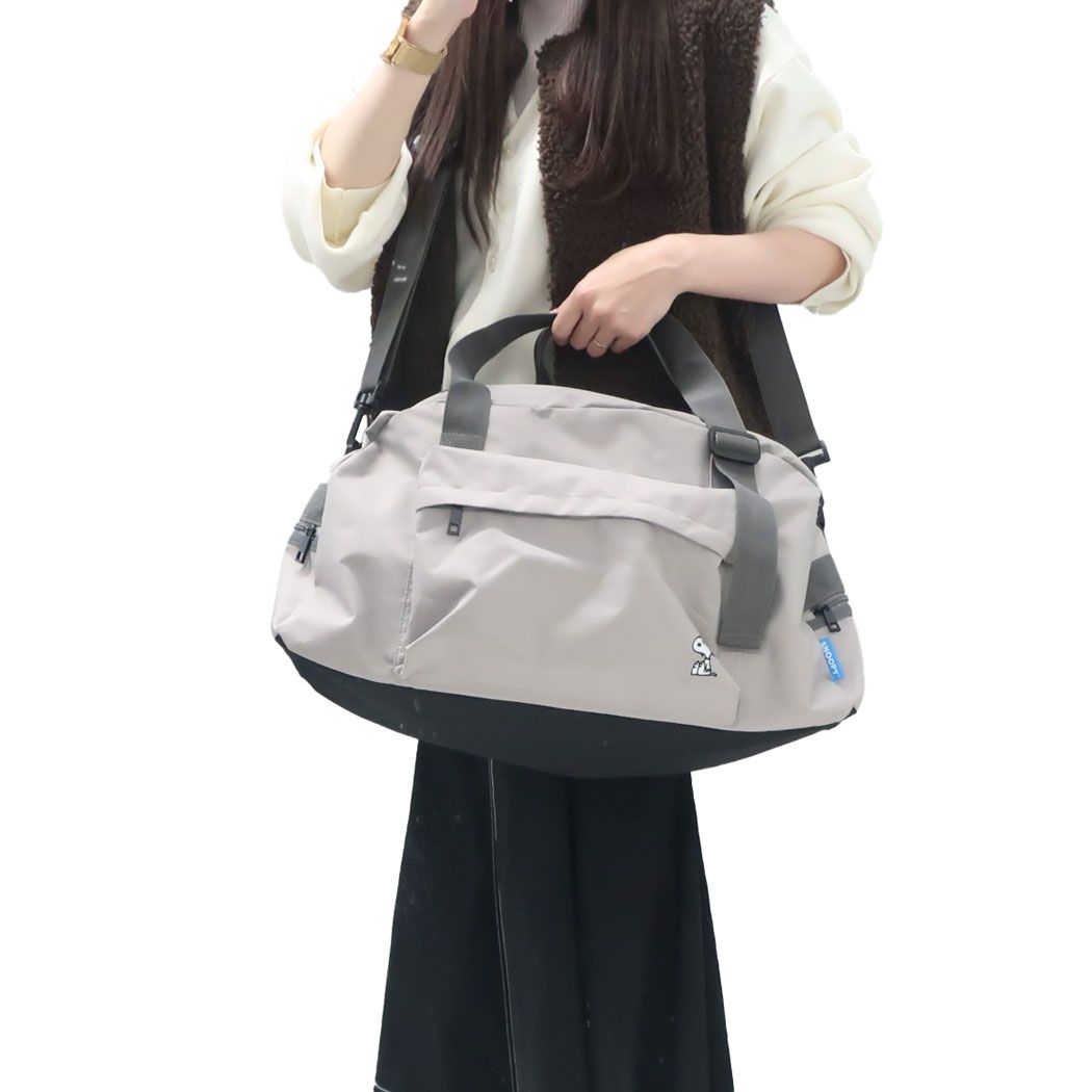 Cinema Collection cinemacollection Snoopy Boston Bag PEANUTS Travel Bag Character One Point Embroidery Series GY Sitting Snoopy