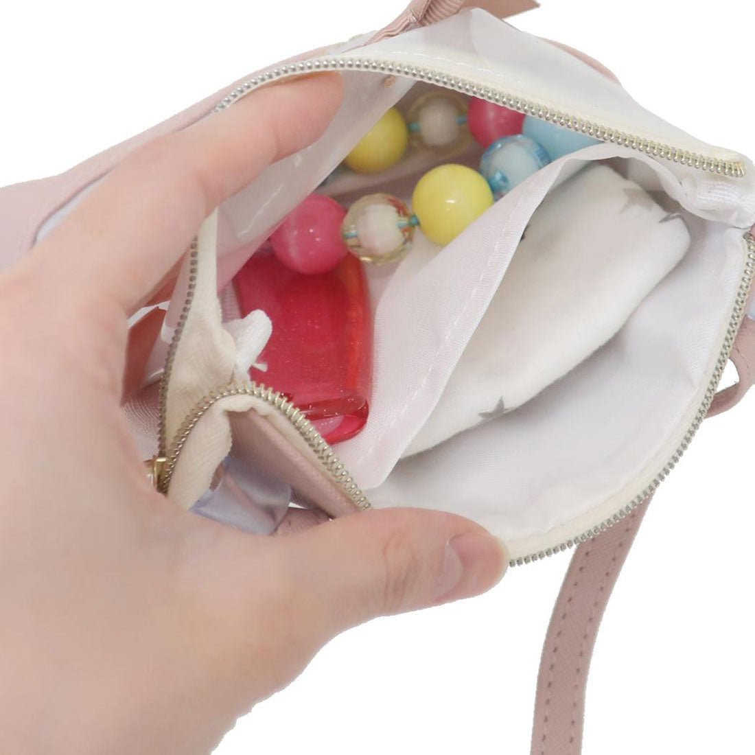 シネマコレクション cinemacollection クリップポケット マイリボンマルチポッケ ピンクベージュ クーリア クリップポーチ キッズポーチ 女の子 グッズ ピンク