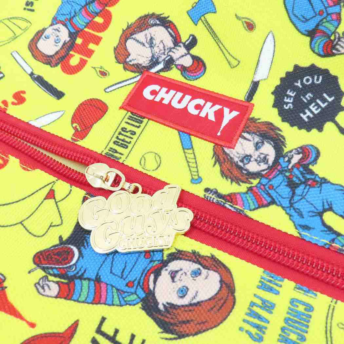 シネマコレクション cinemacollection CHUCKY チャッキー シューズケース シューズバッグ クレイジードール 丸眞 ゴルフ シューズ袋 映画キャラクター グッズ イエロー
