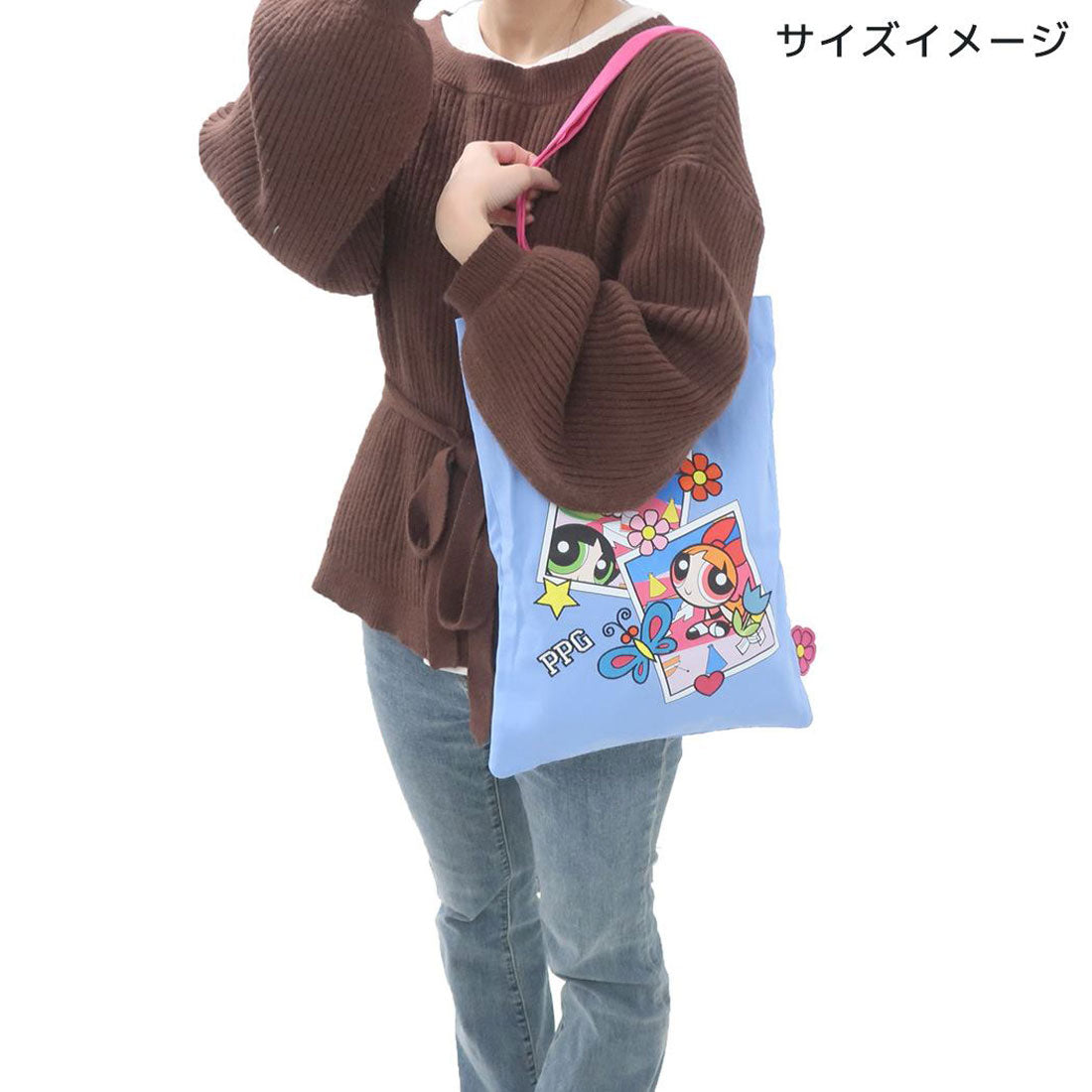 シネマコレクション cinemacollection パワーパフガールズ 手提げかばん トートバッグ BL スモールプラネット お出かけ キャラクター グッズ ブルー