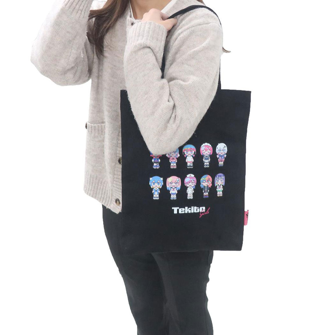 シネマコレクション cinemacollection 寺田てら 手提げかばん トートバッグ てきとう女子  ティーズファクトリー A4サイズ対応 肩掛け かわいい グッズ ブラック