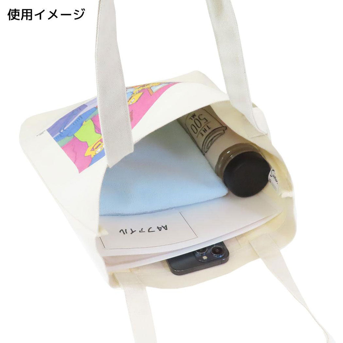 シネマコレクション cinemacollection シンプソンズ 手提げかばん トートバッグ 居残り スモールプラネット サブバッグ キャラクター グッズ ホワイト
