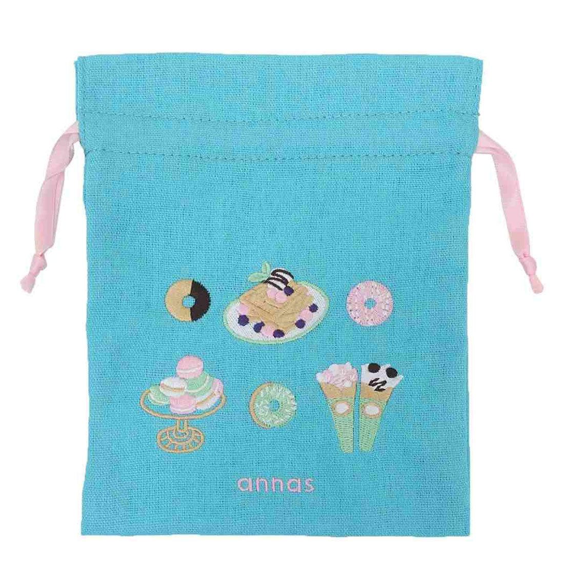 シネマコレクション cinemacollection annas アンナス 巾着袋 刺繍ミニ巾着 マカロン 学研ステイフル きんちゃくポーチ 小物入れ おしゃれ グッズ ブルー
