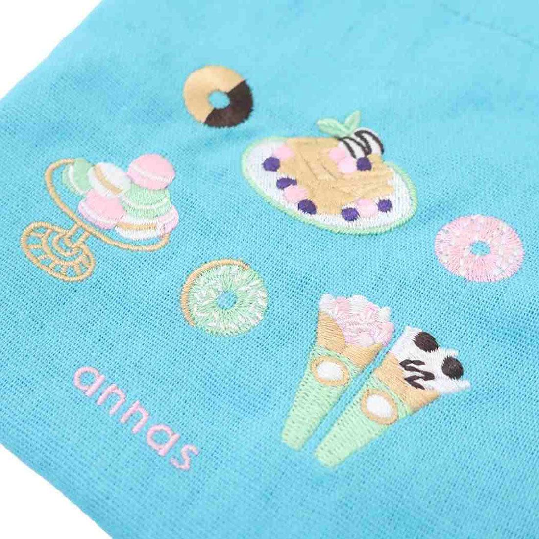 シネマコレクション cinemacollection annas アンナス 巾着袋 刺繍ミニ巾着 マカロン 学研ステイフル きんちゃくポーチ 小物入れ おしゃれ グッズ ブルー