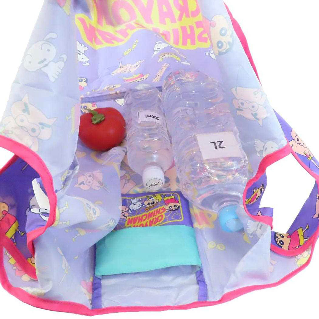 シネマコレクション cinemacollection クレヨンしんちゃん エコバッグ マルシェショッピングバッグ 集合 スモールプラネット 折りたたみ お買い物かばん アニメキャラクター グッズ パープル