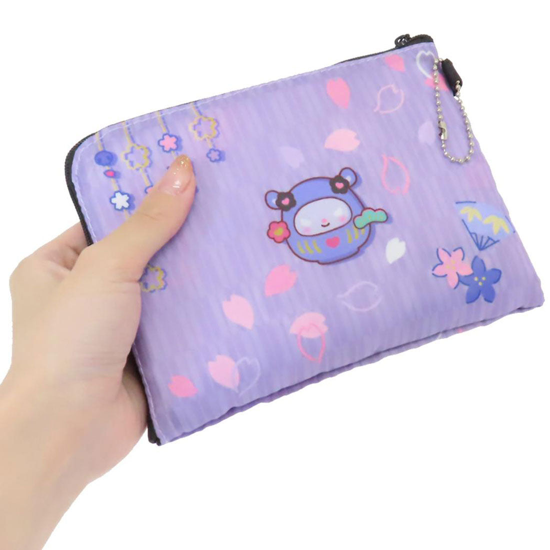 シネマコレクション cinemacollection クロミ ショッピングバッグ 折りたたみエコバッグ 和雑貨シリーズ サンリオ ケイカンパニー お買い物かばん 折りたたみ 収納ポーチ付き キャラクター グッズ パープル