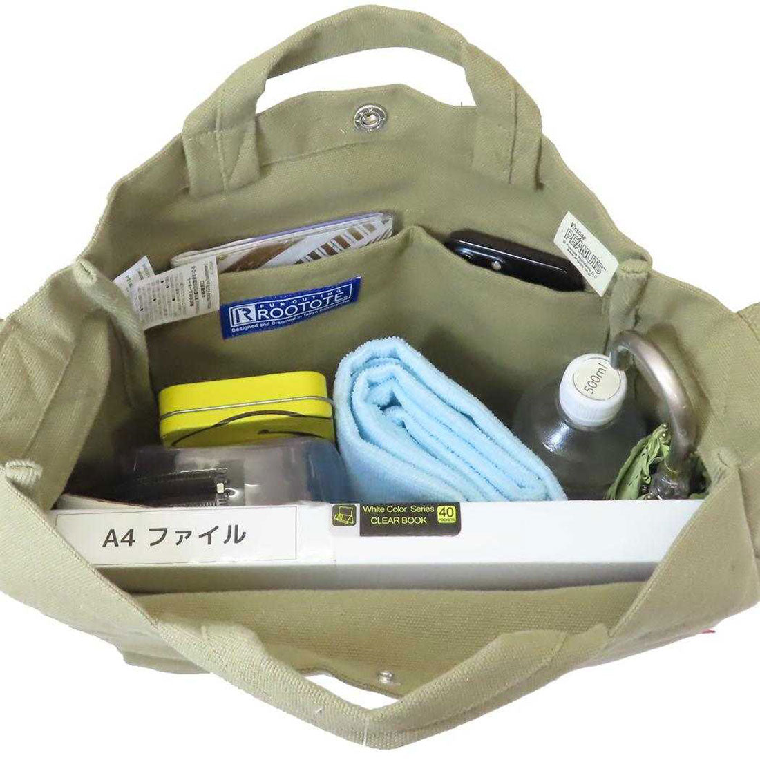 シネマコレクション cinemacollection スヌーピー トートバッグ IP.MED.2way.Peanuts-0J コットンバッグ Khaki ピーナッツ ルートート 手提げかばん 斜め掛け 肩掛けカバン キャラクター グッズ 他