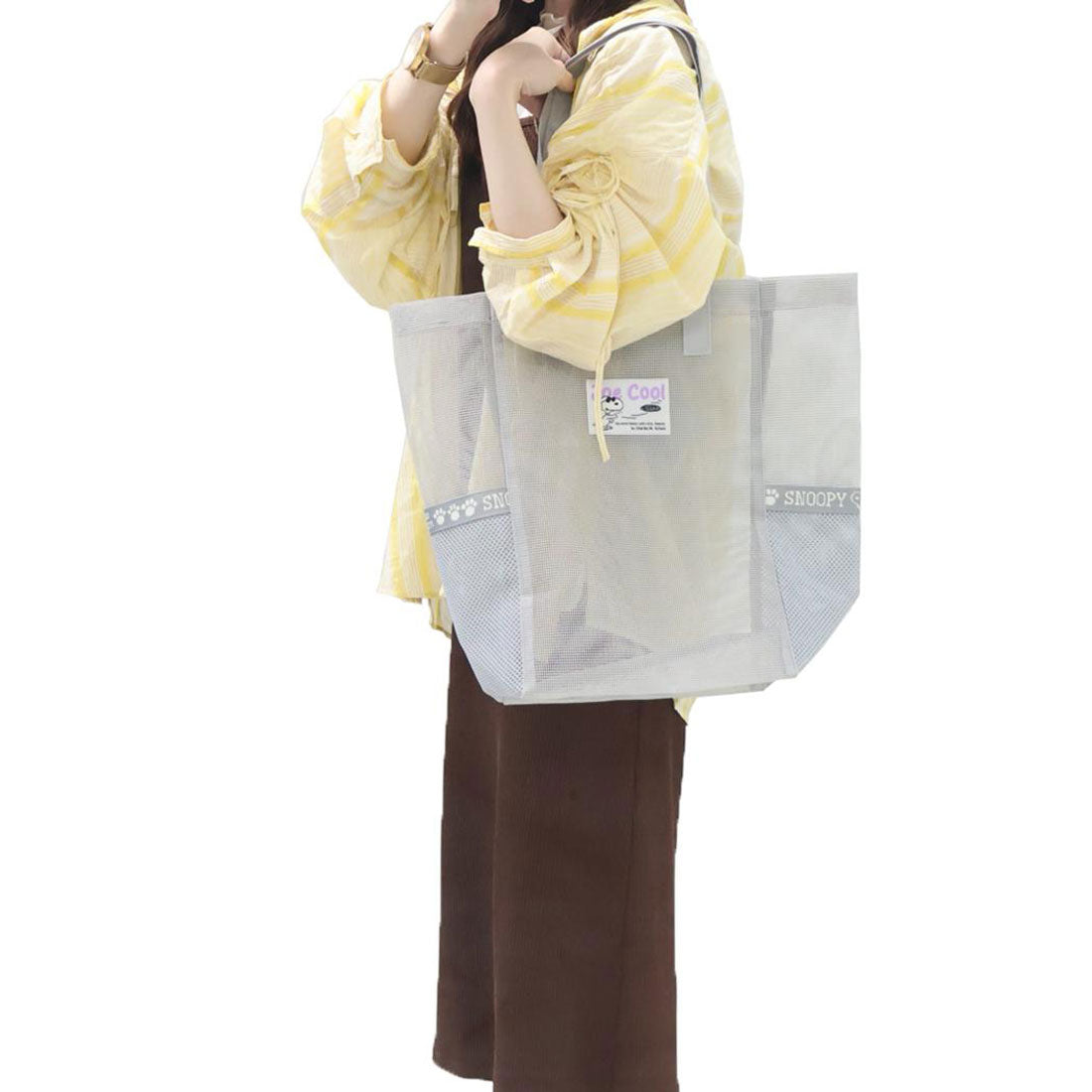 シネマコレクション cinemacollection スヌーピー トートバッグ ラバーメッシュダブルハンドルトート GY ピーナッツ マリモクラフト 手提げかばん キャラクター グッズ 他