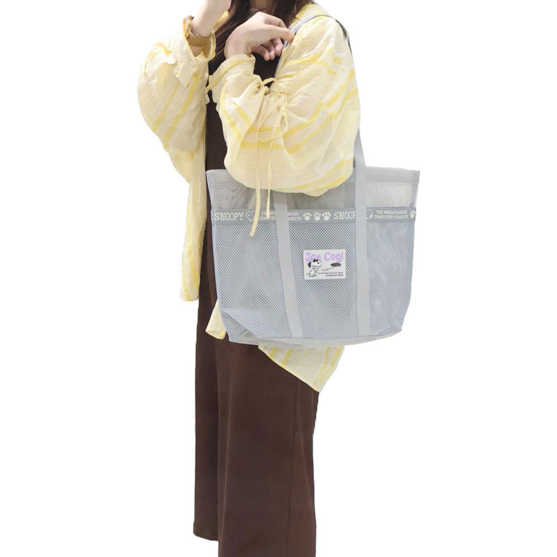 シネマコレクション cinemacollection スヌーピー トートバッグ ラバーメッシュワイドトート GY ピーナッツ マリモクラフト 手提げかばん キャラクター グッズ 他
