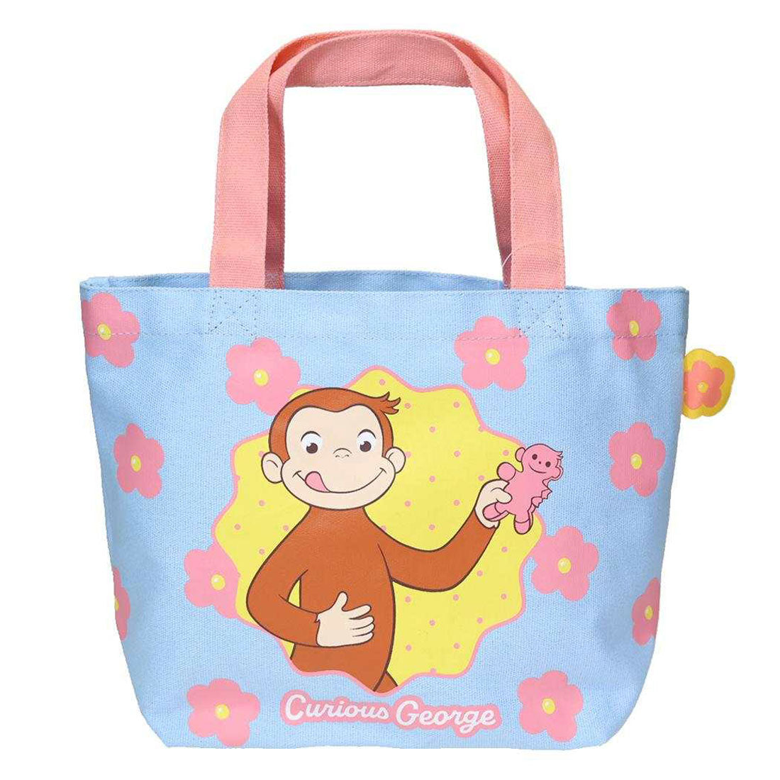 シネマコレクション cinemacollection おさるのジョージ ランチバッグ カラーマチ付バッグ フラワー スモールプラネット マチ付き お弁当かばん 絵本キャラクター グッズ 他
