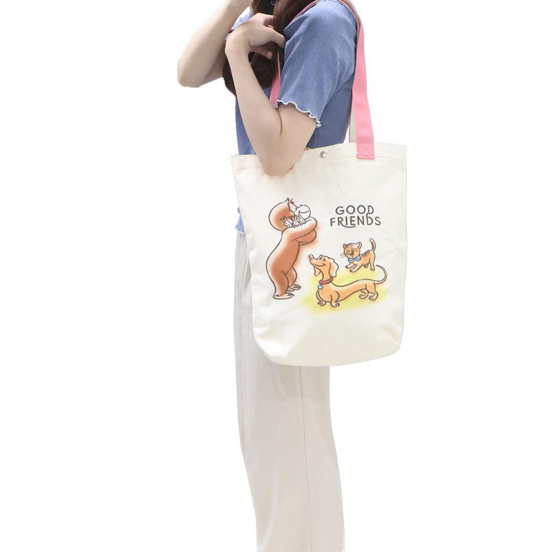 シネマコレクション cinemacollection おさるのジョージ 手提げかばん トートバッグ グッドフレンズ 丸眞 手提げバッグ 学校 オフィス 絵本キャラクター グッズ 他