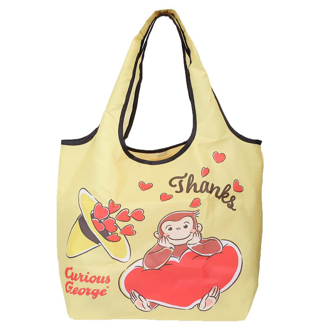 シネマコレクション cinemacollection おさるのジョージ エコバッグ くるくるショッピングバッグ スマイル ハート スモールプラネット コンパクト お買い物かばん 絵本キャラクター グッズ 他