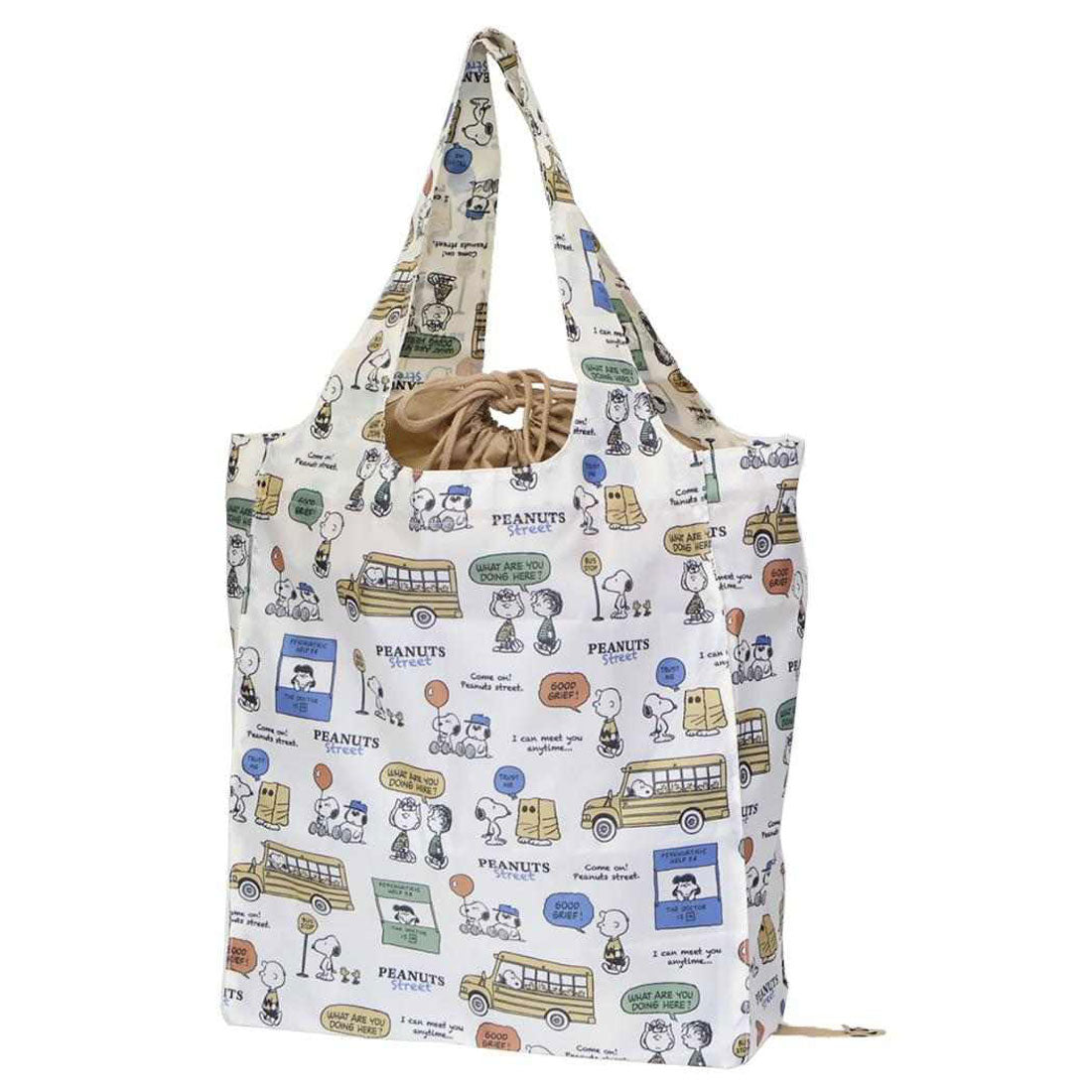 シネマコレクション cinemacollection スヌーピー エコバッグ ワイド底板付エコバッグ PEANUTS STREET ピーナッツ カミオジャパン ショッピングバッグ キャラクター グッズ 他