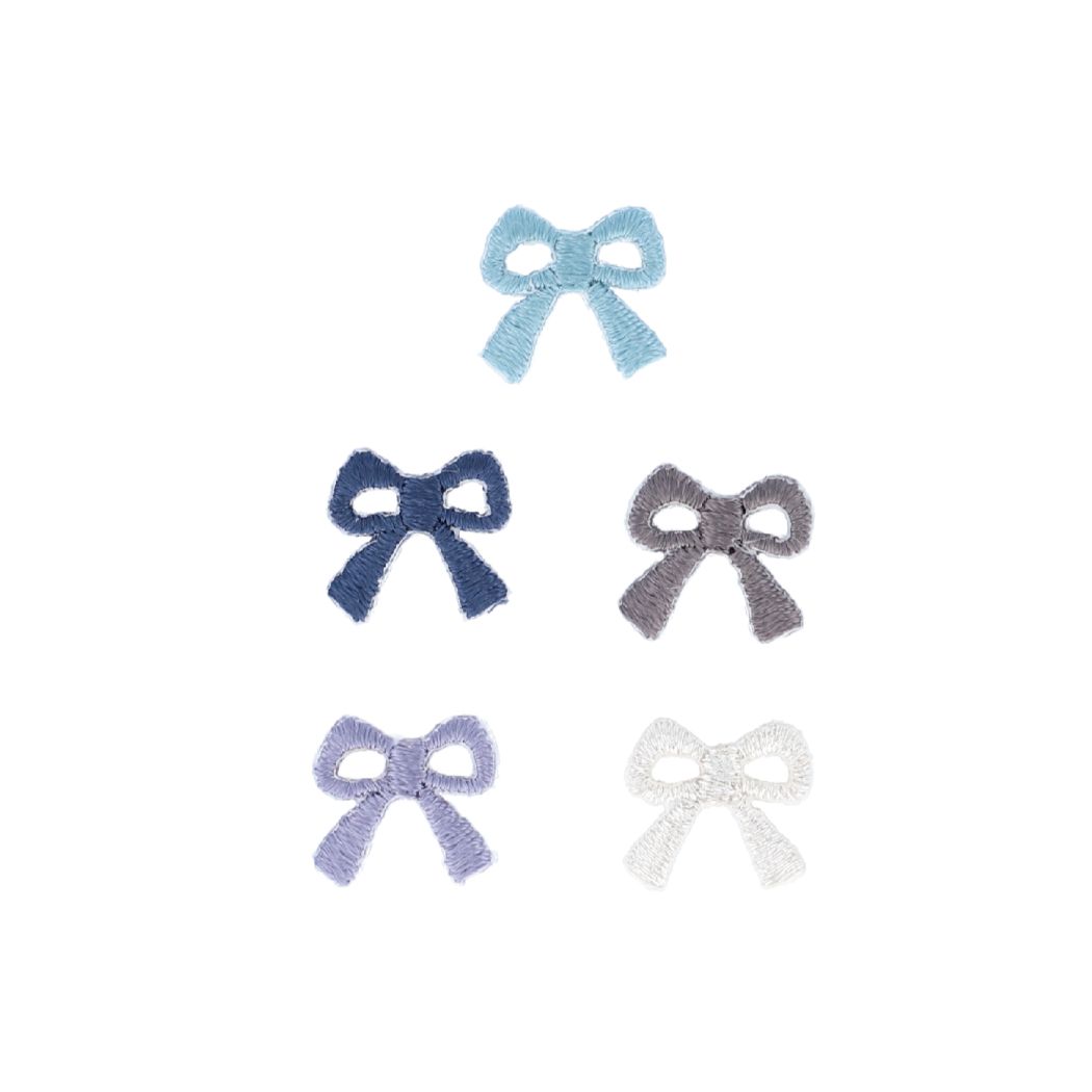 シネマコレクション cinemacollection ワッペン シール＆アイロン接着プチワッペン 5枚セット リボンブルー 新入学 清原 （メーカー指定色） メーカー指定色