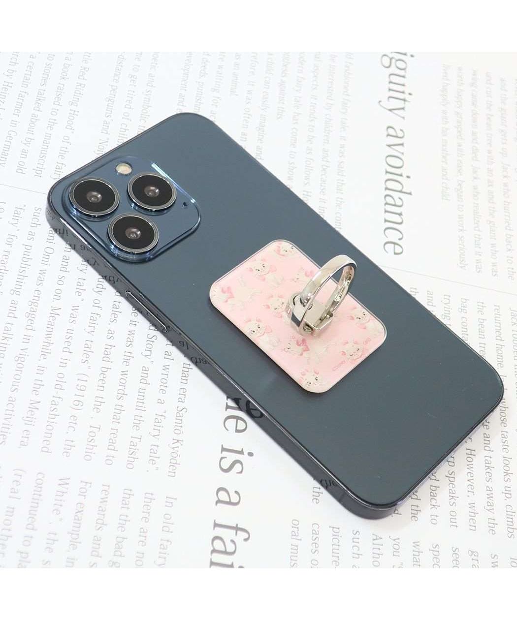 シネマコレクション cinemacollection おしゃれキャット スマホアクセ マルチリング パウダーピンク ディズニー グルマンディーズ スマホリング スマホスタンド キャラクター グッズ