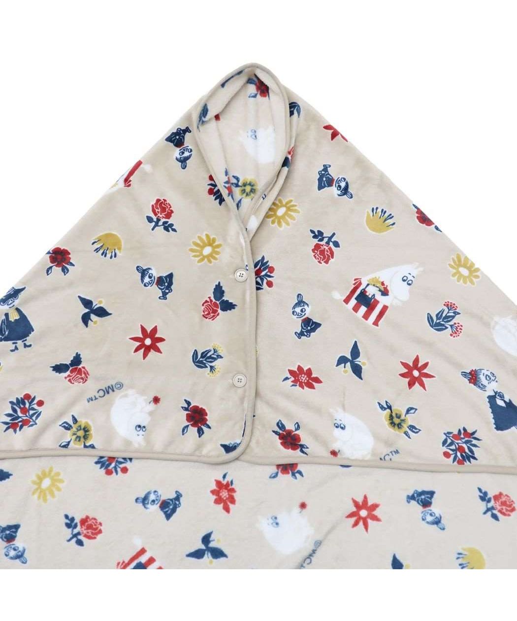 シネマコレクション cinemacollection ムーミン[ひざ掛け毛布]ケープM フラワーブロック 北欧 （ベージュ/BE） ベージュ/BE