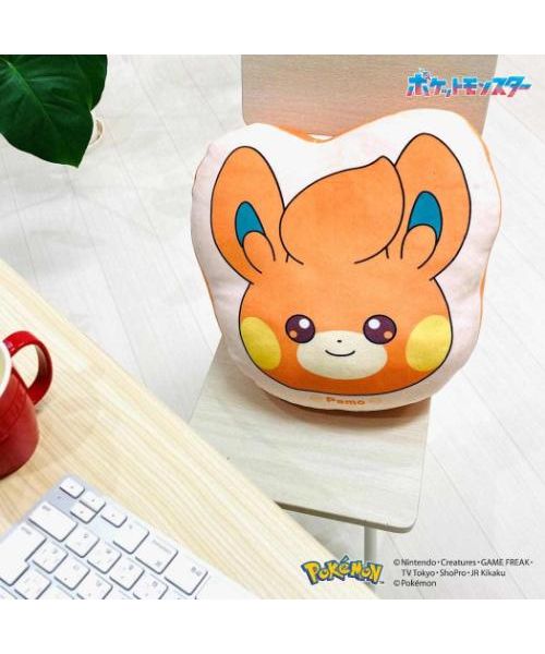 シネマコレクション cinemacollection ポケットモンスター クッション もちもちフェイスクッション パモ ポケモン モリシタ インテリア 先行販売商品 キャラクター グッズ  （メーカー指定色） メーカー指定色