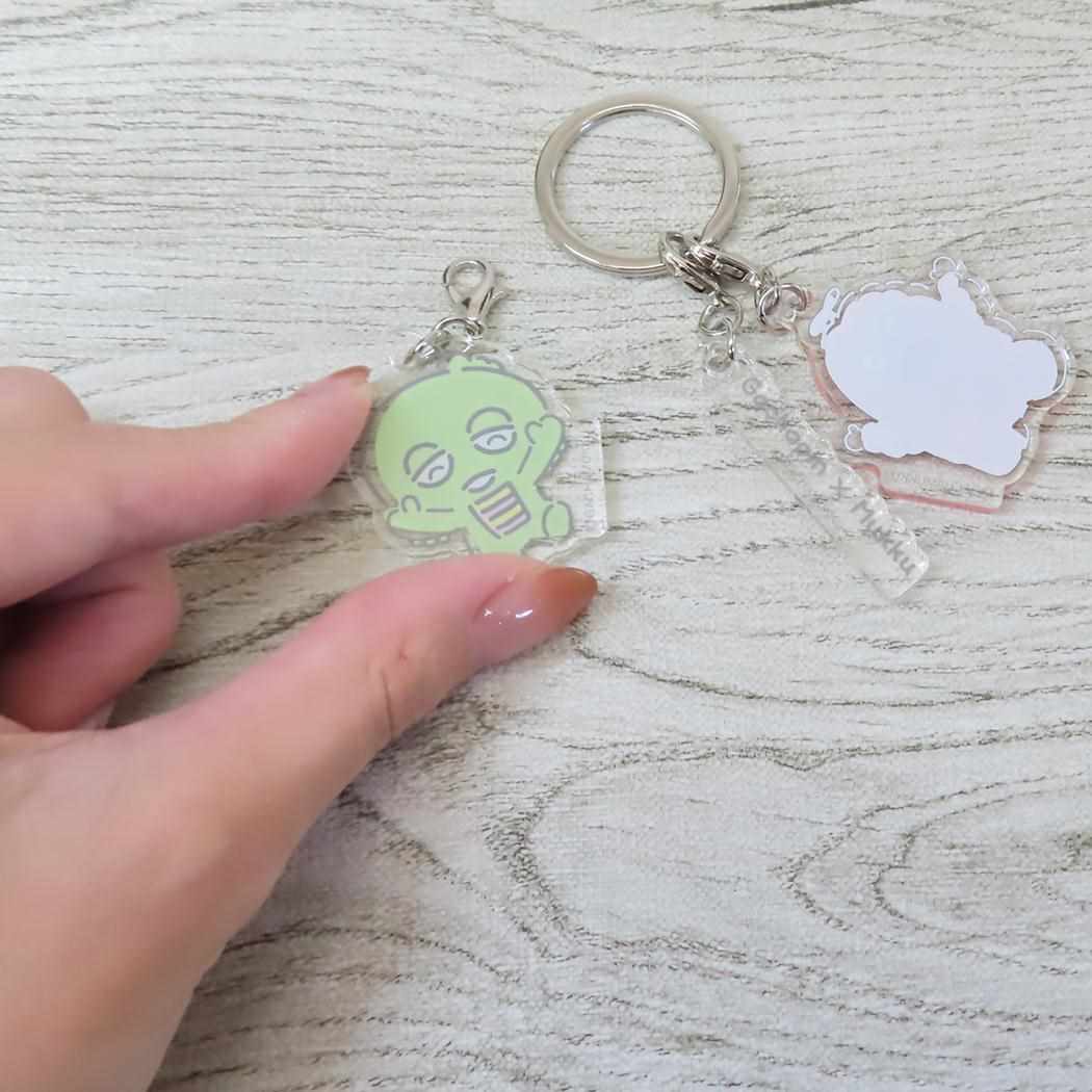 シネマコレクション cinemacollection ガチャピン＆ムック キーリング 3連アクリルキーホルダー マリモクラフト プレゼント アクキー キャラクター グッズ  （メーカー指定色） メーカー指定色