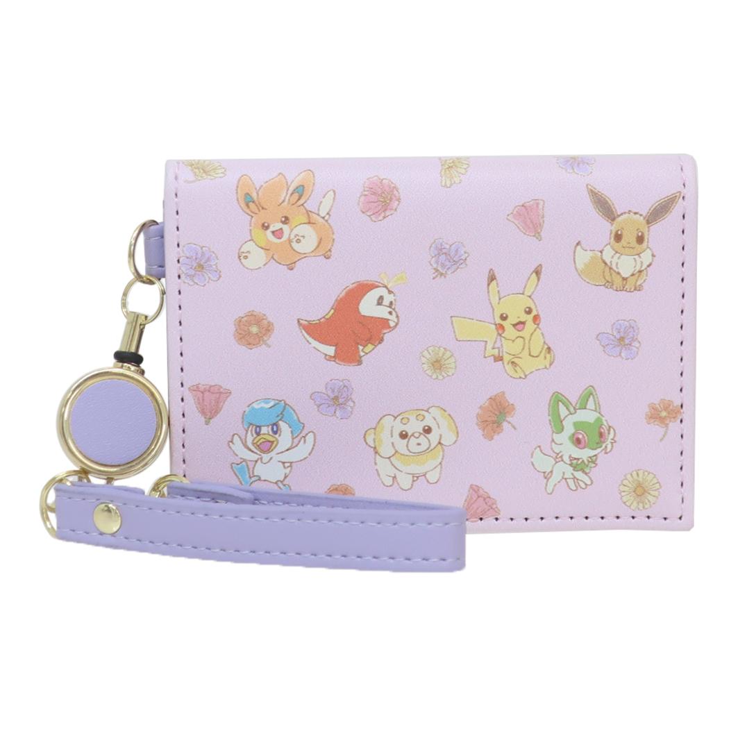Cinema Collection cinemacollection Pocket Monster Card Holder with Foldable Reel Pass Case PINK Flower Pokémon Marimo Craft IC Card Case Character Goods