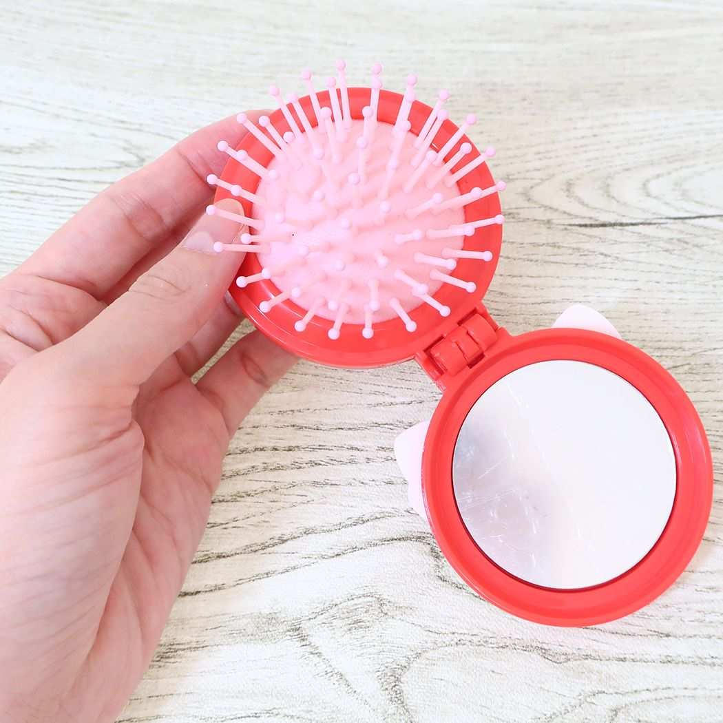 Cinema Collection cinemacollection Hello Kitty Hand Mirror Brush with Mirror Hello Kitty Sanrio Unique Gift Character Goods 【Non-returnable item】
