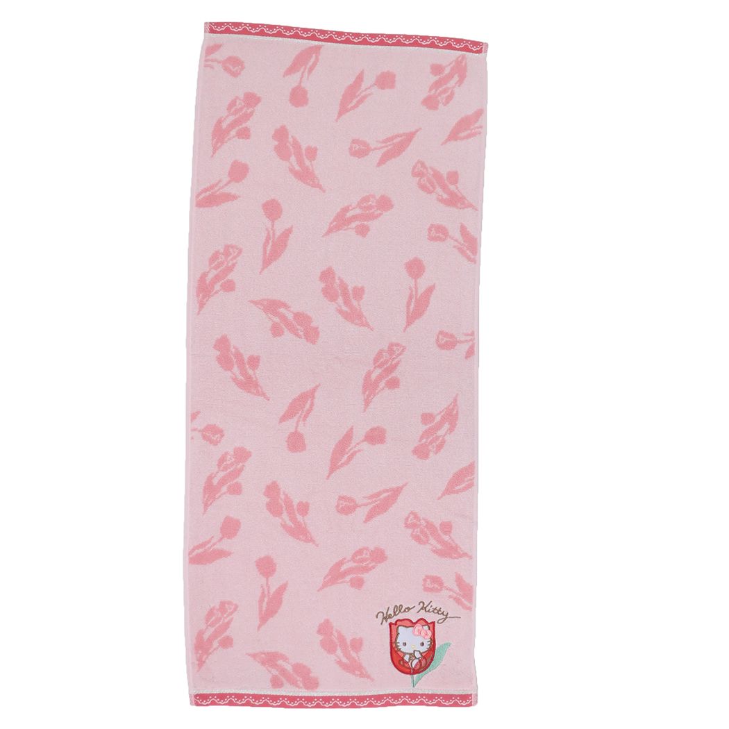 Cinema Collection Hello Kitty Face Towel Jacquard Long Towel Bloom Kitty Sanrio Marushin New Life Goods Character Merchandise