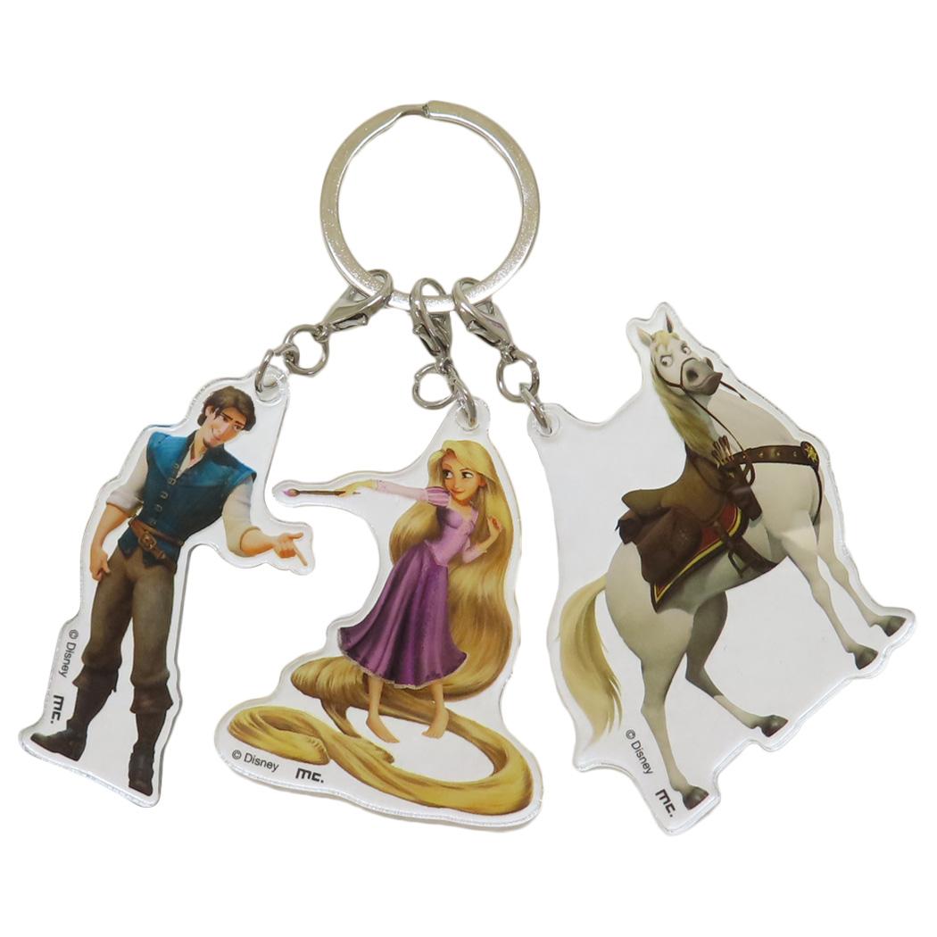 Cinema Collection cinemacollection Tangled Keyring 3-piece Acrylic Key Holder Rapunzel & Flynn Disney Princess Marimo Craft Gift Character Goods