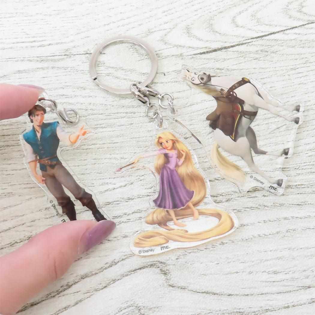 Cinema Collection cinemacollection Tangled Keyring 3-piece Acrylic Key Holder Rapunzel & Flynn Disney Princess Marimo Craft Gift Character Goods