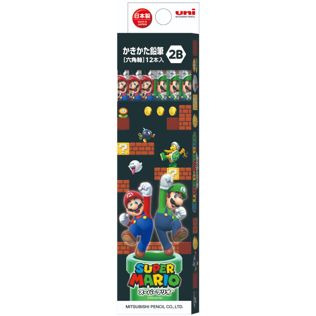 シネマコレクション cinemacollection スーパーマリオ 鉛筆 六角軸えんぴつ12本セット2B uni 新入学 nintendo 三菱鉛筆 小学生 新学期 書きやすい キャラクター グッズ  （メーカー指定色） メーカー指定色