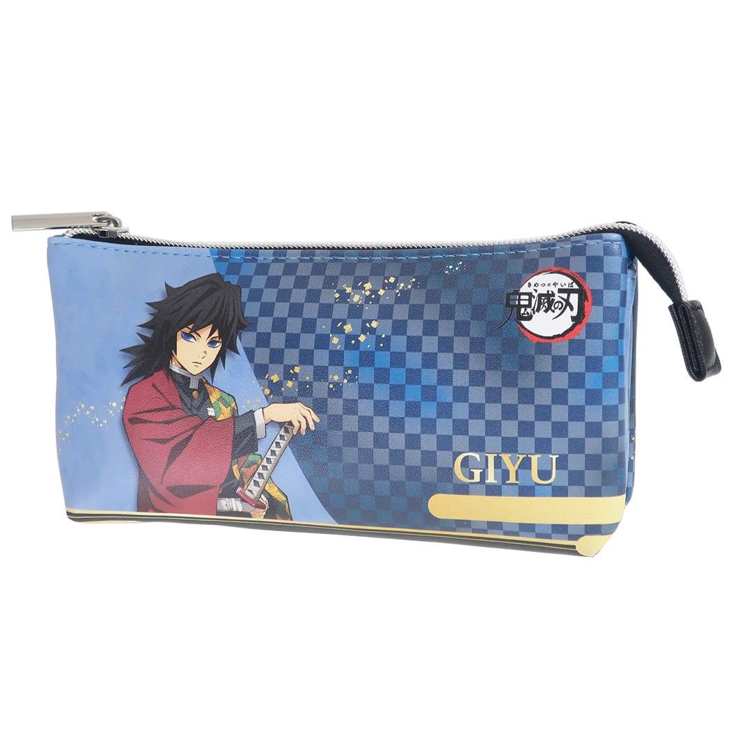 Cinema Collection cinemacollection Demon Slayer Giyu Tomioka Pen Case 3 Pocket Pen Pouch Shonen Jump Anime Character Gift for Boys Girls