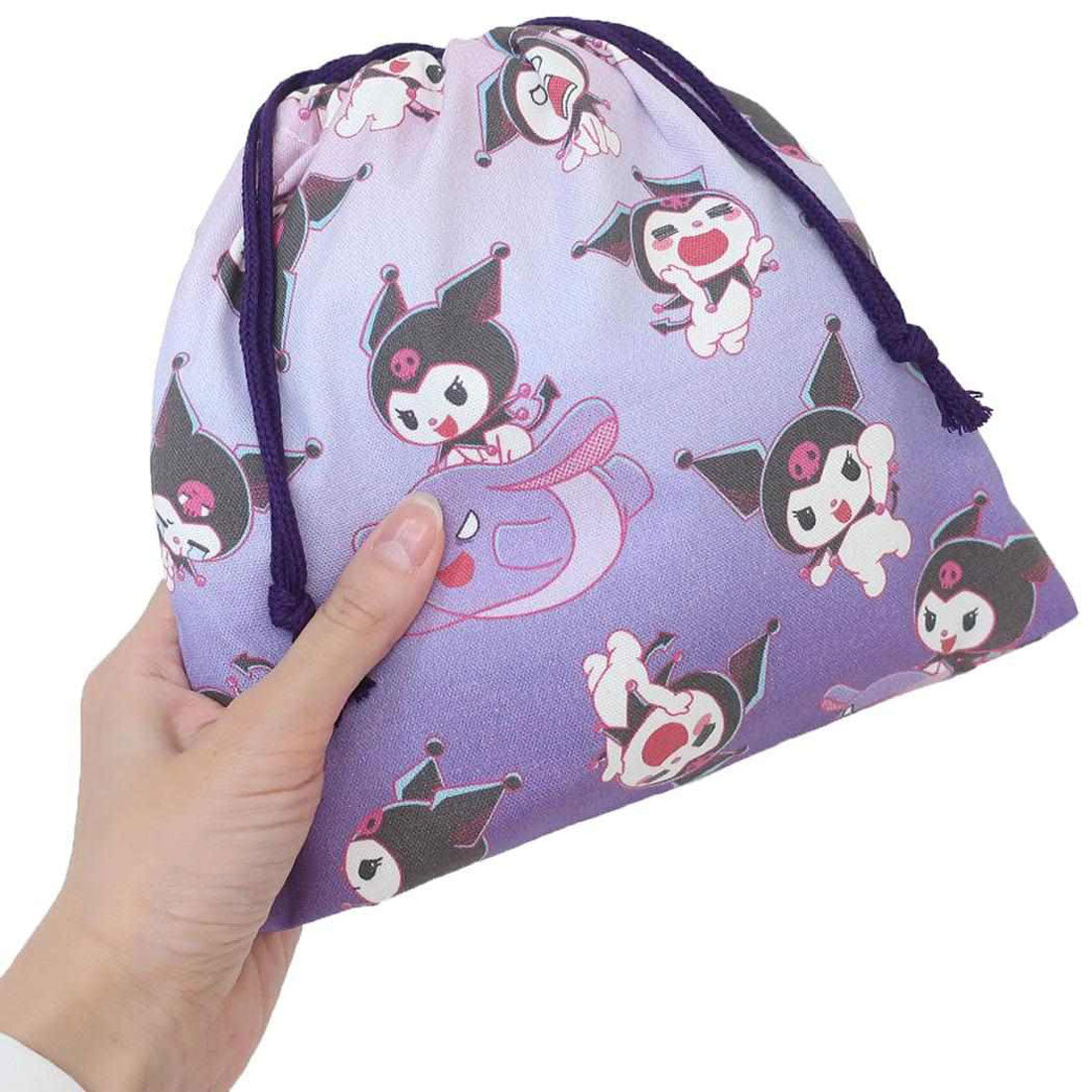 シネマコレクション cinemacollection クロミ 巾着袋 巾着 ショートアニメデザイン サンリオ ワタナベ きんちゃくポーチ 小物入れ キャラクター グッズ パープル