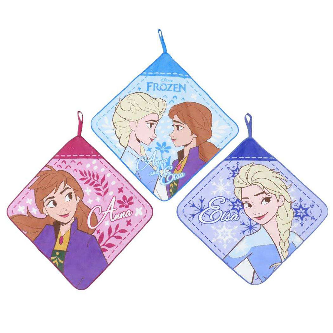 シネマコレクション cinemacollection アナと雪の女王 ループタオル ループ付きタオル 3枚組 ノルディックスノー ディズニー 丸眞 入園入学準備雑貨 キャラクター グッズ マルチカラー
