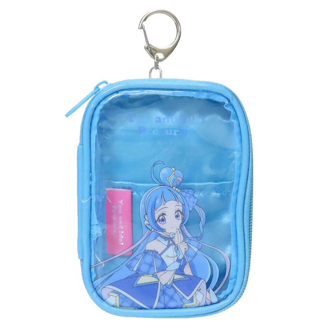 シネマコレクション cinemacollection キミとアイドルプリキュア クリアポーチ コレクションポーチ キュアウインク マルヨシ 小物入れ 推し活 アニメキャラクター グッズ ブルー