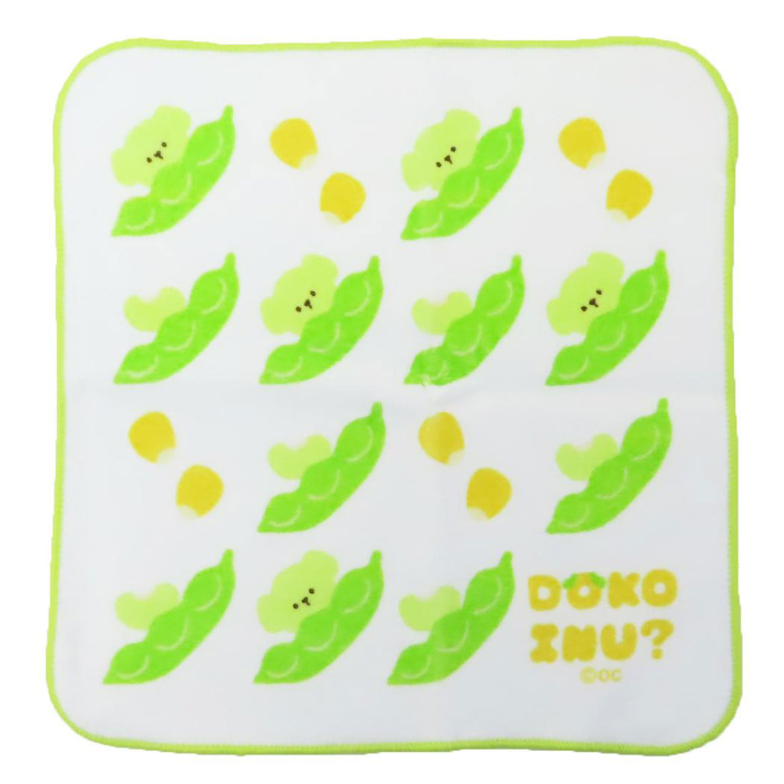 シネマコレクション cinemacollection DOKO INU ミニタオル ハンカチタオル ドコイヌ エダマメコーン オクタニ 汗拭きタオル キャラクター グッズ ホワイト